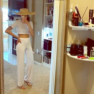 All white pants set $120